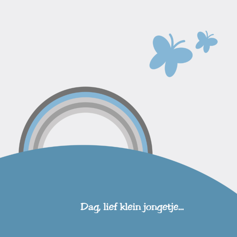 Rouwkaartje regenboog, jongetje - Rouwkaarten Rouwkaarten - Rouwkaartje regenboog, jongetje