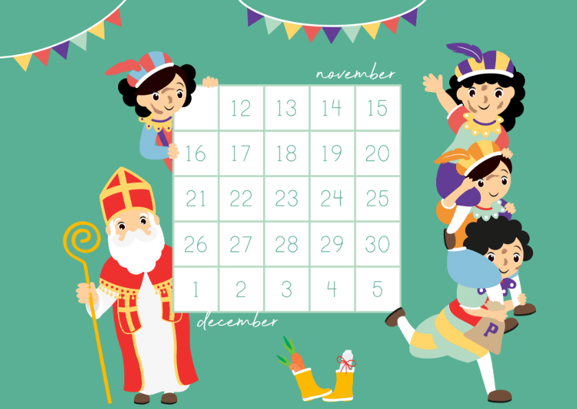 Aftellen naar Sint met deze aftelkalender - Sinterklaaskaarten Sinterklaaskaarten - Aftellen naar Sint met deze aftelkalender