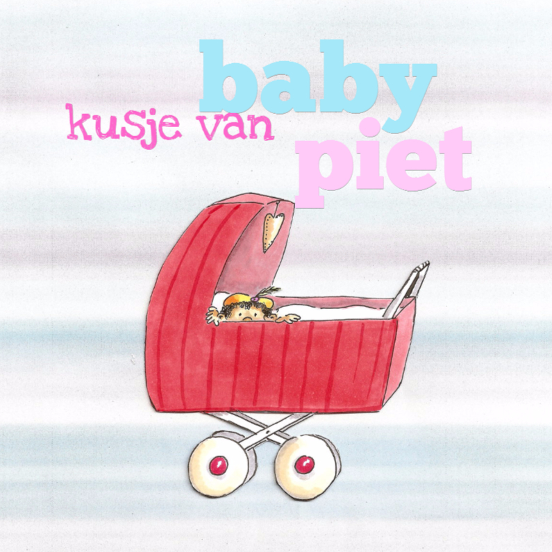 Baby piet in kinderwagen II - Sinterklaaskaarten Sinterklaaskaarten - Baby piet in kinderwagen II