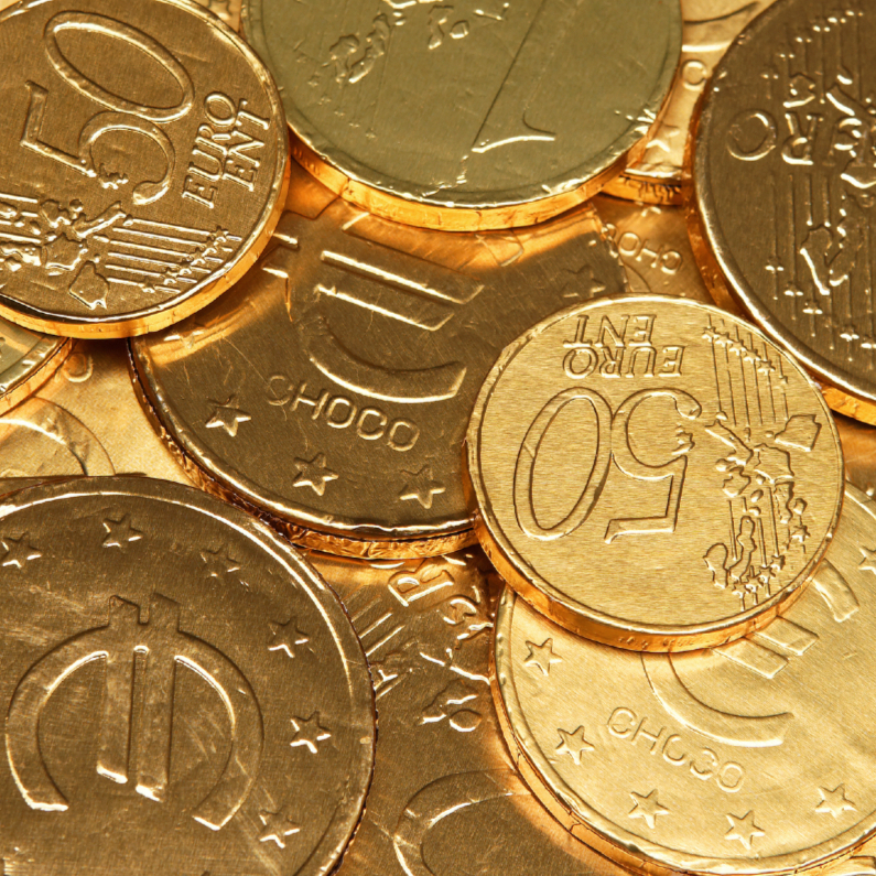 Sinterklaaskaarten - Geld - money - Euro munten Sinterklaas OT