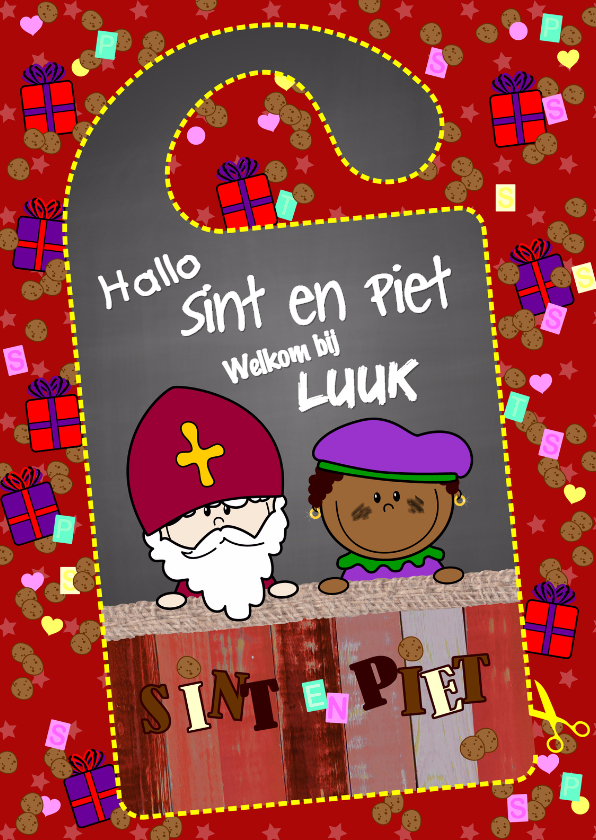 Sint deurhanger DIY - Sinterklaaskaarten Sinterklaaskaarten - Sint deurhanger DIY