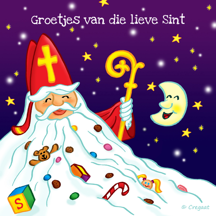 Sinterklaaskaarten - Sint en piet kado groetjes