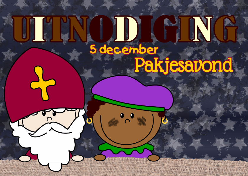 SINT uitnodiging Sint en Piet L - Sinterklaaskaarten Sinterklaaskaarten - SINT uitnodiging Sint en Piet L