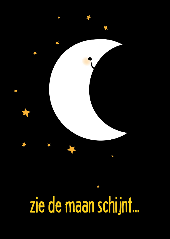 Sinterklaaskaarten - Sinteklaaskaart zie de maan schijnt