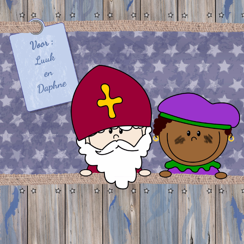 Sinterklaas en piet naamkaart 4k - Sinterklaaskaarten Sinterklaaskaarten - Sinterklaas en piet naamkaart 4k