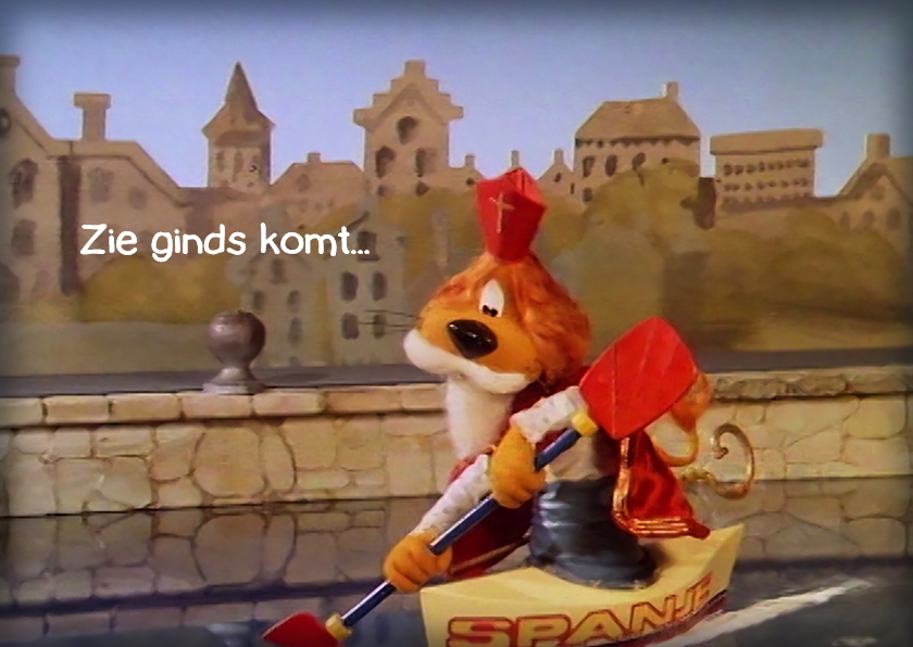 Sinterklaas Loeki roeiboot -A - Sinterklaaskaarten Sinterklaaskaarten - Sinterklaas Loeki roeiboot -A