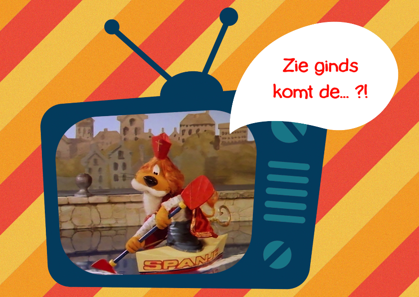 Sinterklaas Loeki tv intocht -A - Sinterklaaskaarten Sinterklaaskaarten - Sinterklaas Loeki tv intocht -A