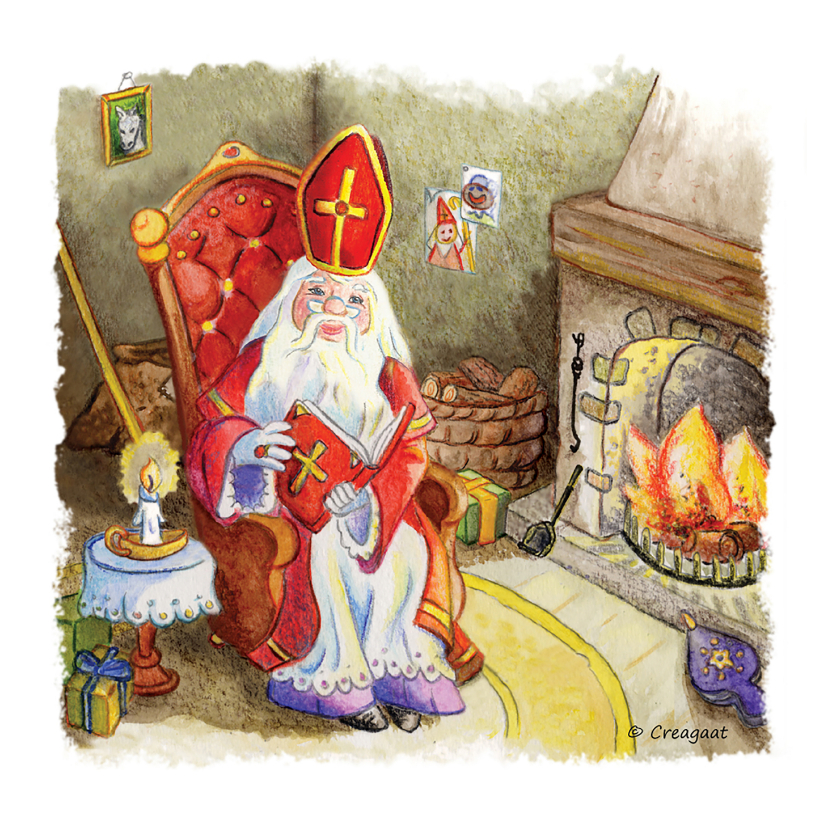 Sinterklaaskaarten - Sinterklaas prent nostalgisch