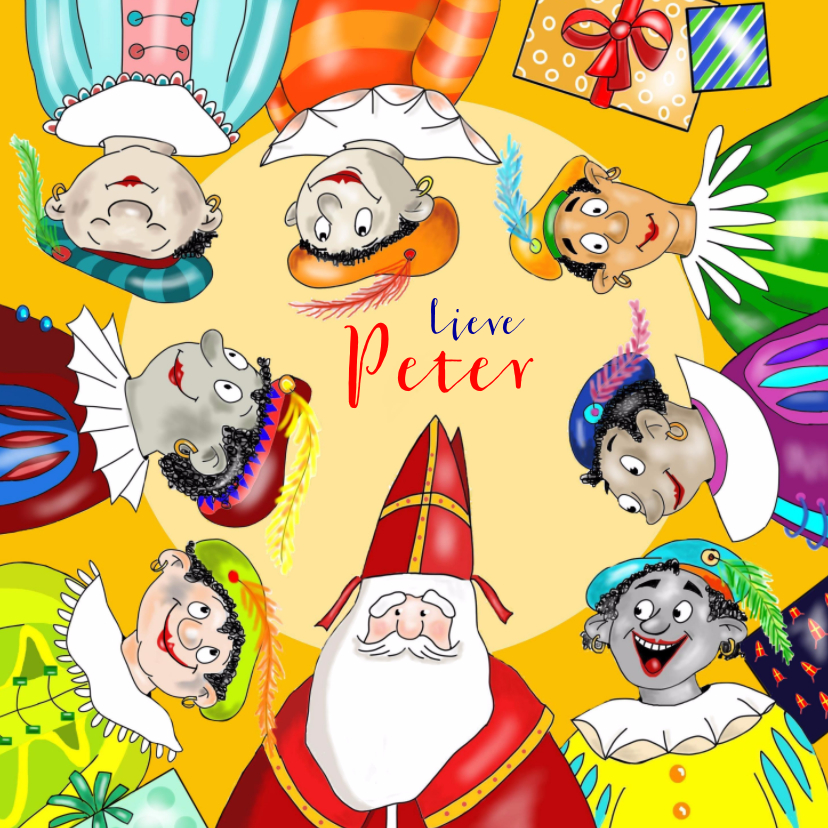 Sinterklaaskaarten - Sinterklaas - Sint en zeven Pieten
