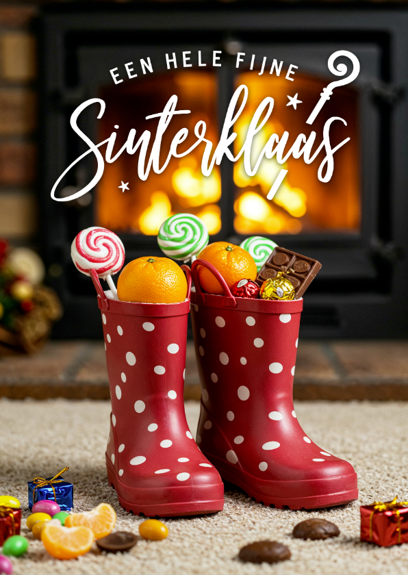 Sinterklaas wenskaart met foto van laarsje zetten - Sinterklaaskaarten Sinterklaaskaarten - Sinterklaas wenskaart met foto van laarsje zetten