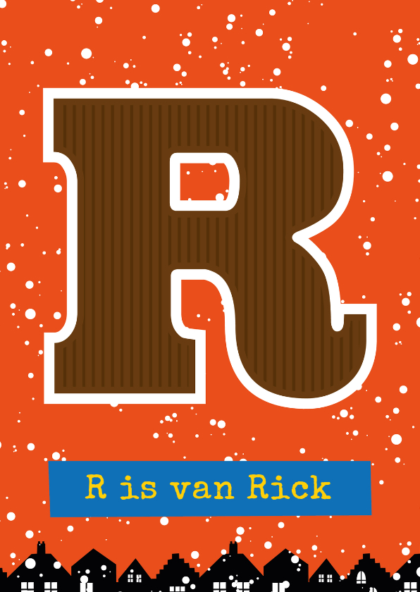 Sinterklaaskaart choco R - Sinterklaaskaarten Sinterklaaskaarten - Sinterklaaskaart choco R