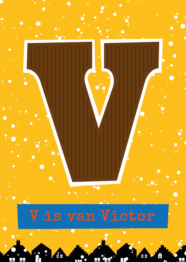Sinterklaaskaart choco V - Sinterklaaskaarten Sinterklaaskaarten - Sinterklaaskaart choco V