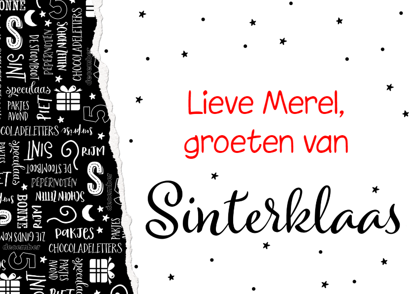 Sinterklaaskaart handlettering - Sinterklaaskaarten Sinterklaaskaarten - Sinterklaaskaart handlettering