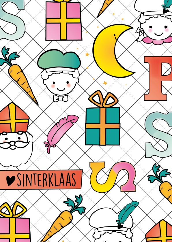 Sinterklaaskaart happy - Sinterklaaskaarten Sinterklaaskaarten - Sinterklaaskaart happy