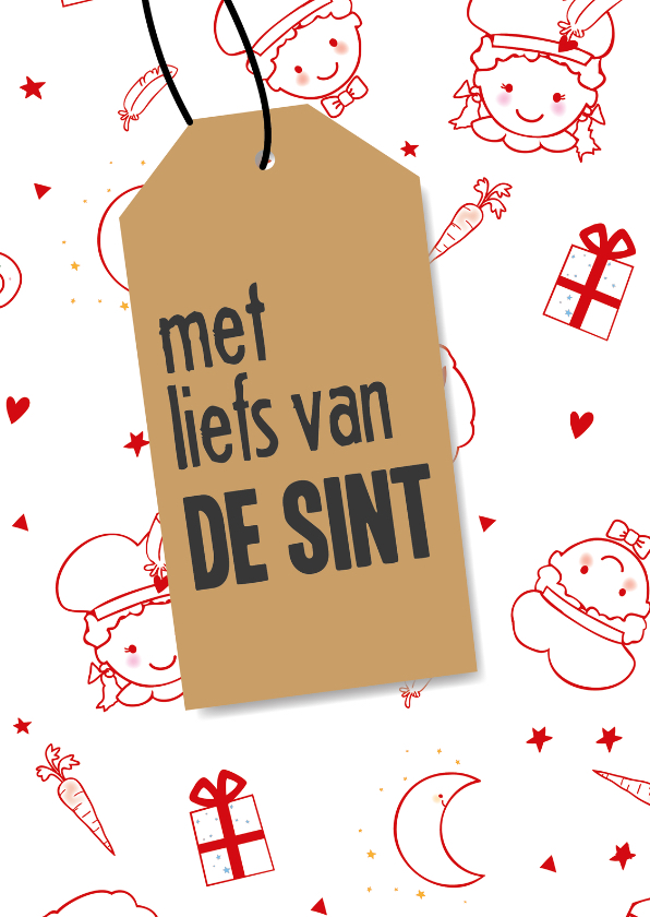 Sinterklaaskaarten - Sinterklaaskaart met liefs van Sint