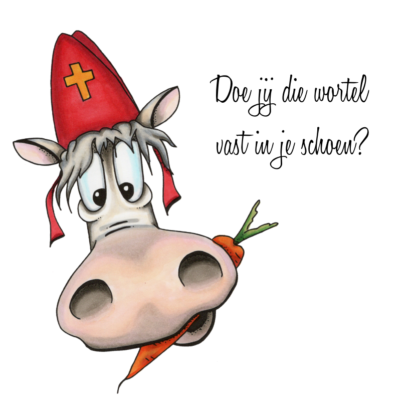 Sinterklaaskaart Ozosnel met wortel - Sinterklaaskaarten Sinterklaaskaarten - Sinterklaaskaart Ozosnel met wortel