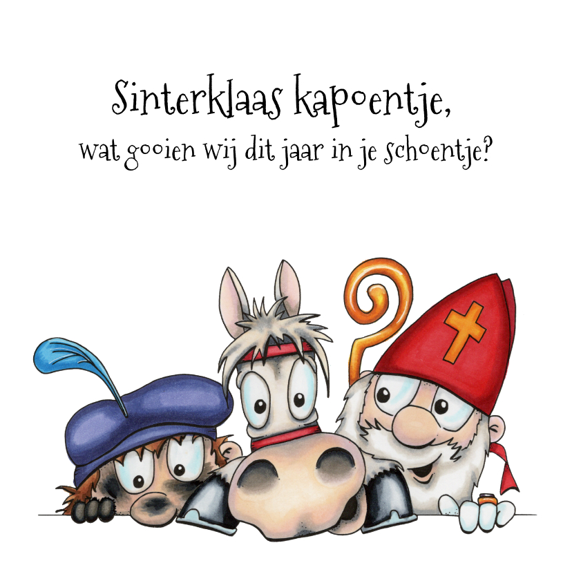Sinterklaaskaart Sint Piet en Ozosnel - Sinterklaaskaarten Sinterklaaskaarten - Sinterklaaskaart Sint Piet en Ozosnel