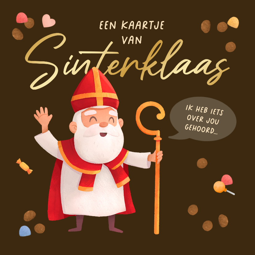Sinterklaaskaart sint snoep zoet liefs schoencadeau - Sinterklaaskaarten Sinterklaaskaarten - Sinterklaaskaart sint snoep zoet liefs schoencadeau