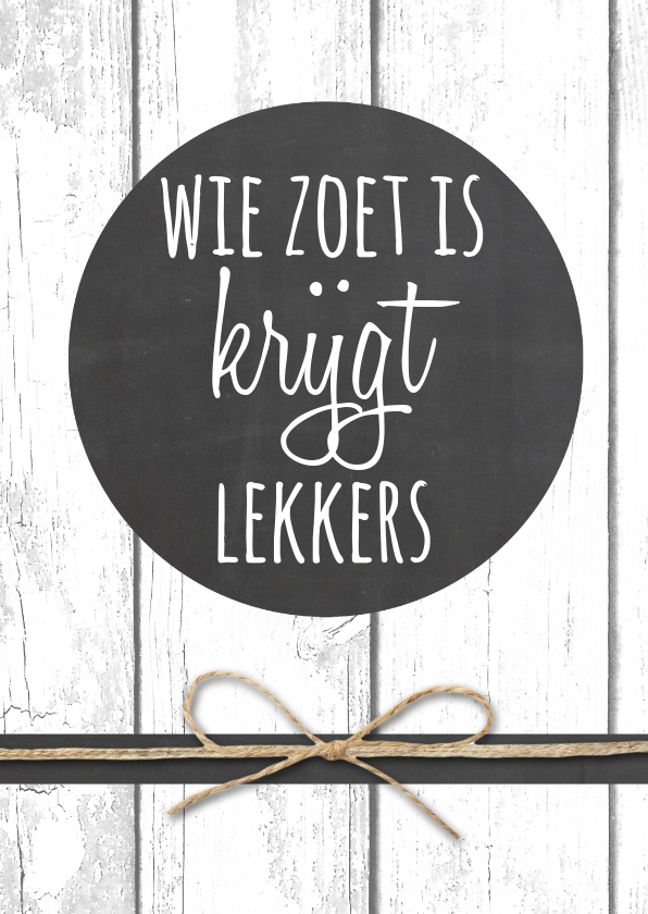 Sinterklaaskaart Zoet - Sinterklaaskaarten Sinterklaaskaarten - Sinterklaaskaart Zoet