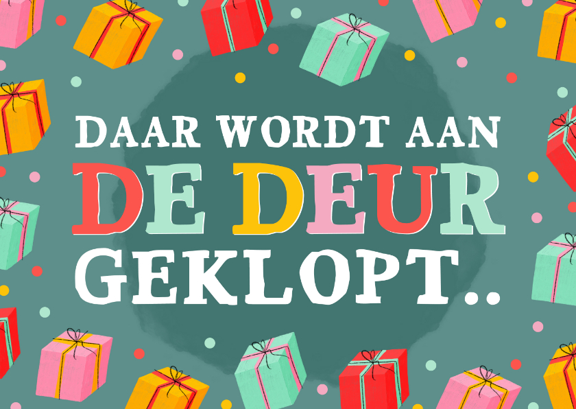 Sinterklaaskaarten - Sinterklaaskaartje daar wordt aan de deur geklopt