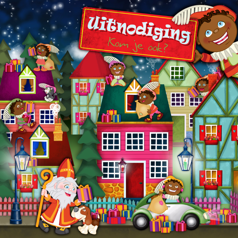 YVON sinterklaas pieten straat vk - Sinterklaaskaarten Sinterklaaskaarten - YVON sinterklaas pieten straat vk