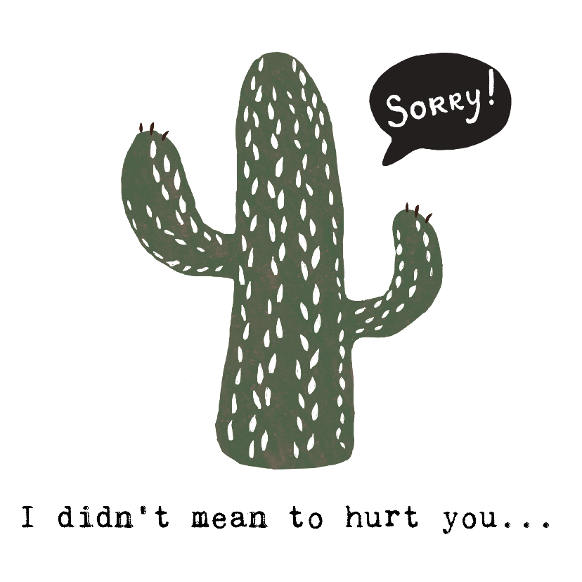 Cactuskaart 'SORRY' - Sorry kaarten Sorry kaarten - Cactuskaart 'SORRY'