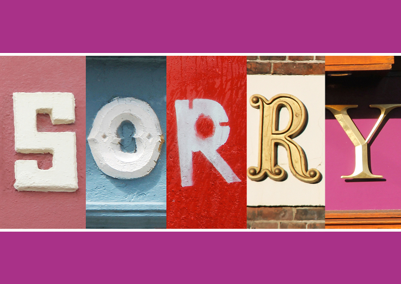 Grote letters SORRY - Sorry kaarten Sorry kaarten - Grote letters SORRY