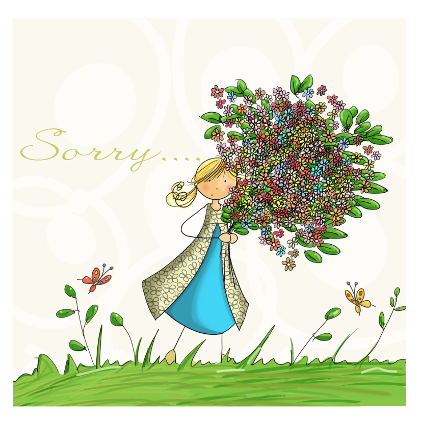 Prachtige bos bloemen - Sorry kaarten Sorry kaarten - Prachtige bos bloemen