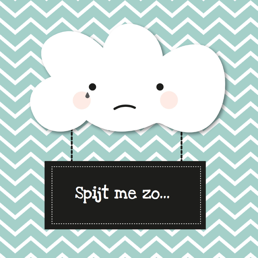 Wolkje het spijt me zo - Sorry kaarten Sorry kaarten - Wolkje het spijt me zo