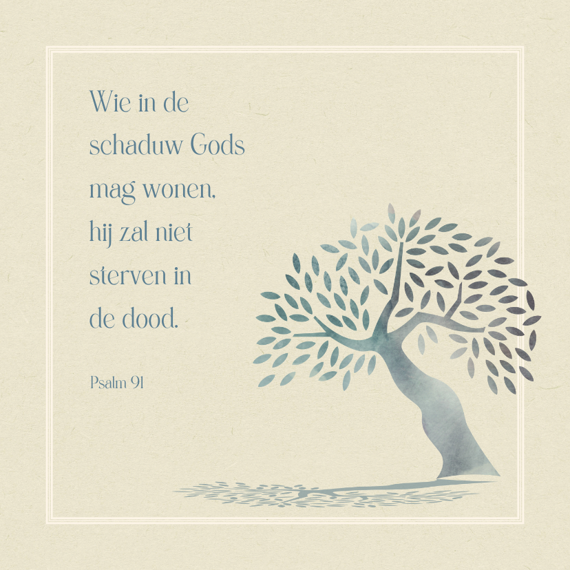 Religie kaarten - Christelijke condoleance In de schaduw Gods