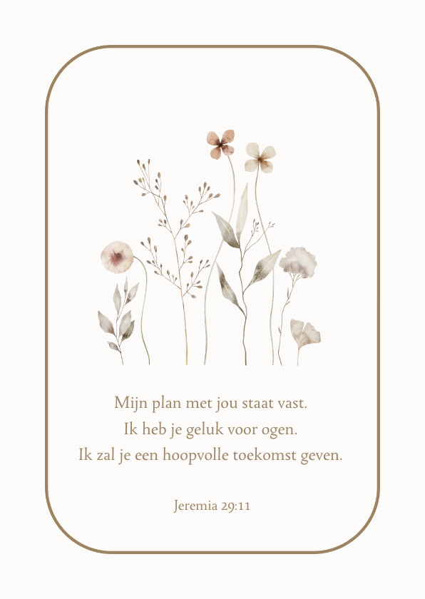 Religie kaarten - Christelijke kaart bijbeltekst naturel droogbloemen