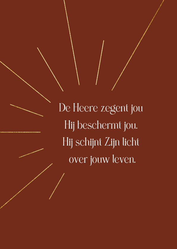 Religie kaarten - Christelijke kaart voor verjaardag met goudlook stralen