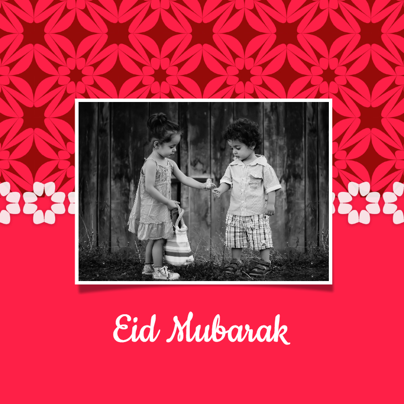 Eid Mubarak met patroon - DH - Religie kaarten Religie kaarten - Eid Mubarak met patroon - DH