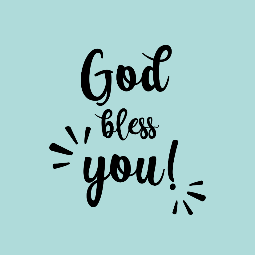 Religie kaarten - God bless you - black and colour - zomaar kaart