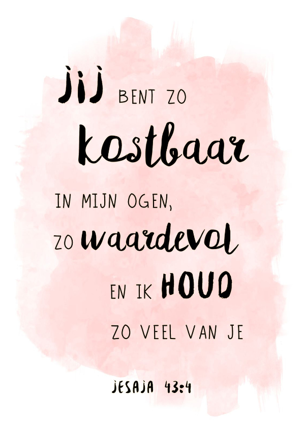 Kaart bijbeltekst Kostbaar - Religie kaarten Religie kaarten - Kaart bijbeltekst Kostbaar