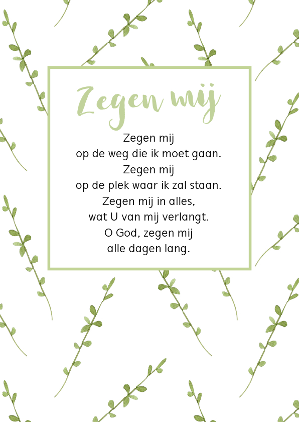 Religie kaarten - Kaart met opwekkinglied, aanpasbare tekst