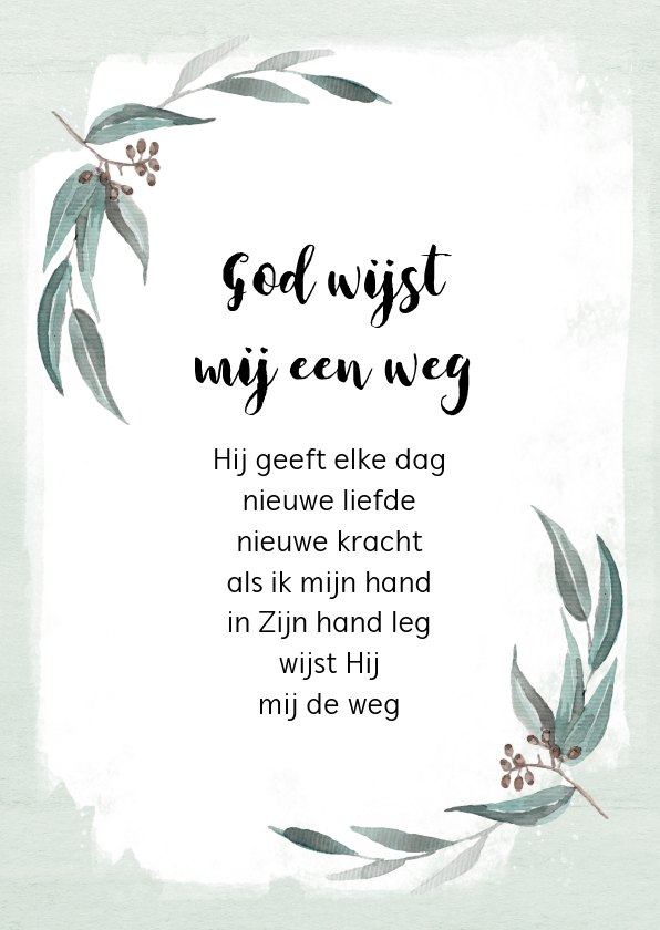 Religie kaarten - Kaart mint eucalyptus Opwekking 429