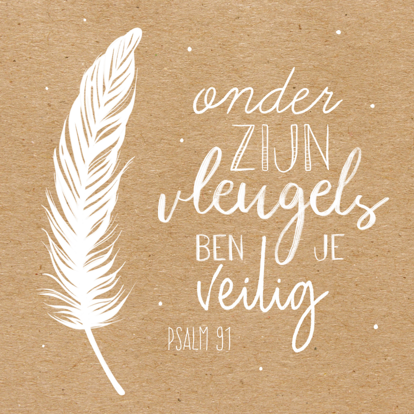 Religie kaarten - Onder Zijn vleugels ben je veilig