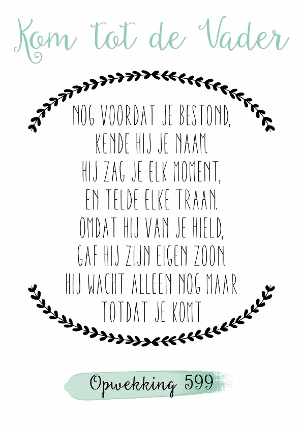 Opwekking 599 (02) - WW - Religie kaarten Religie kaarten - Opwekking 599 (02) - WW