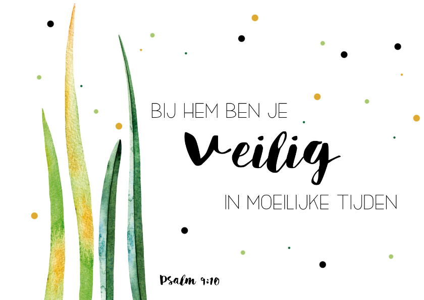 Religie Kaart: Bij Hem ben je veilig in moeilijke tijden - Religie kaarten Religie kaarten - Religie Kaart: Bij Hem ben je veilig in moeilijke tijden