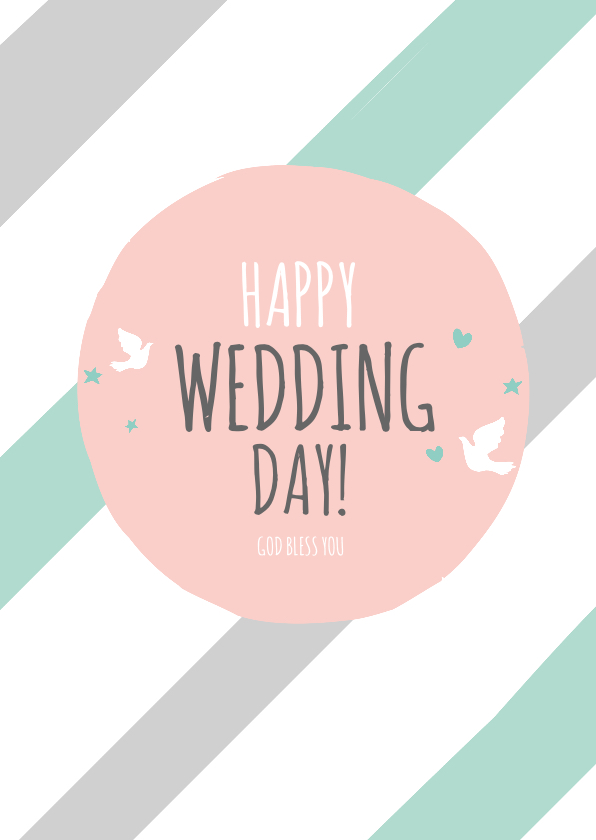 Religie kaarten - Religie kaarten Christelijk Happy wedding day