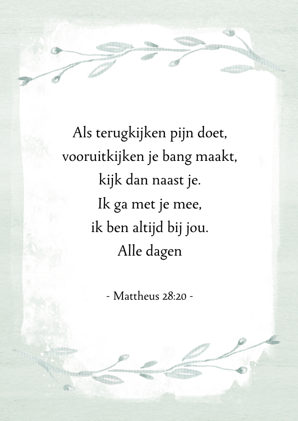 Religie kaarten - Religiekaart mint takje voor condoleren