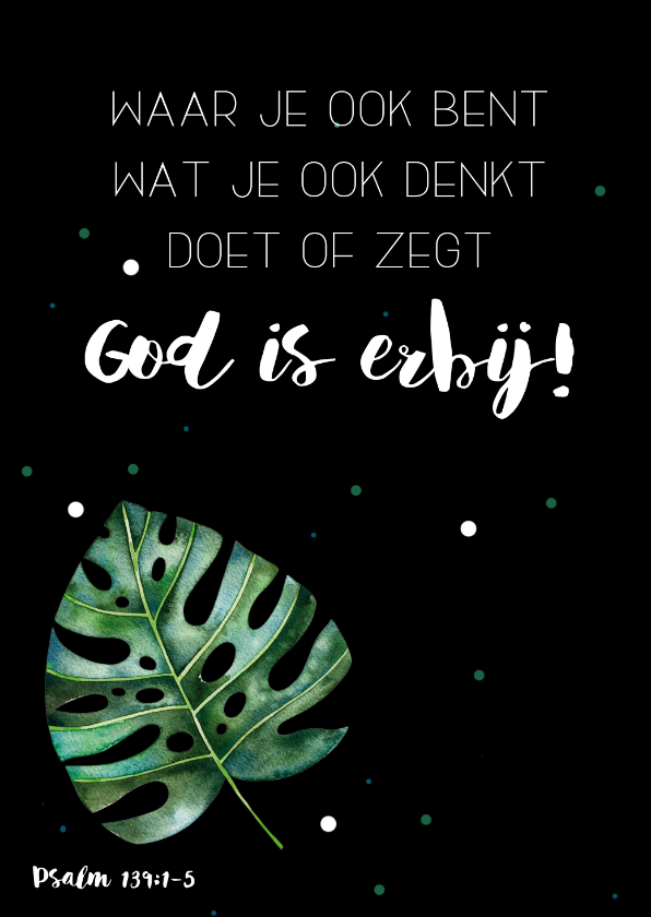 Religiekaartje: God is erbij! - Religie kaarten Religie kaarten - Religiekaartje: God is erbij!