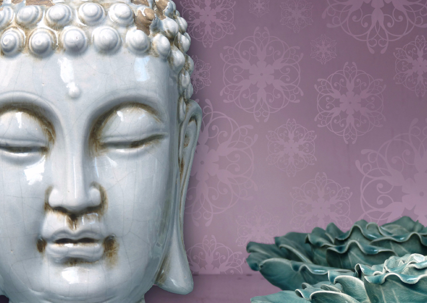 Religie kaarten - Spirituele kaart Boeddha wit