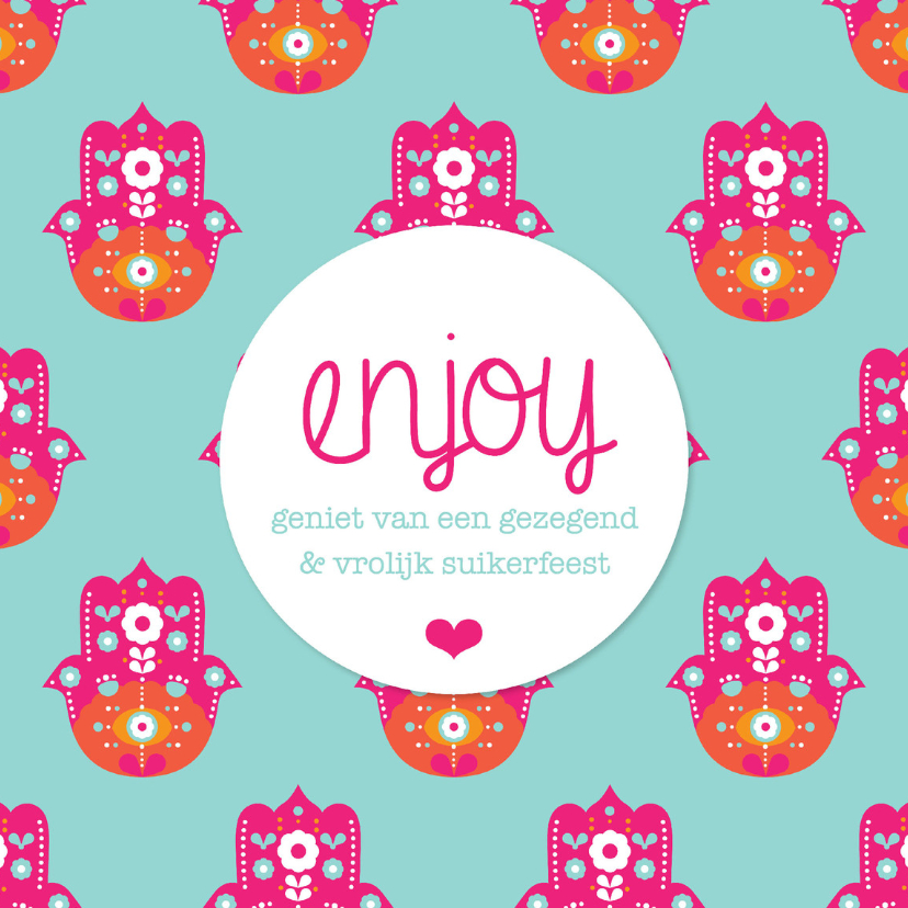 Vrolijk suikerfeest hamsa design - Religie kaarten Religie kaarten - Vrolijk suikerfeest hamsa design