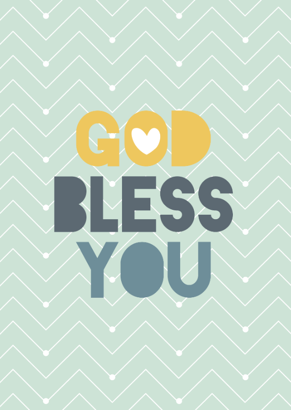Religie kaarten - Wenskaart God bless you