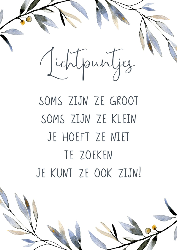 Kaart met quote Lichtpuntjes - Spreukenkaarten Spreukenkaarten - Kaart met quote Lichtpuntjes