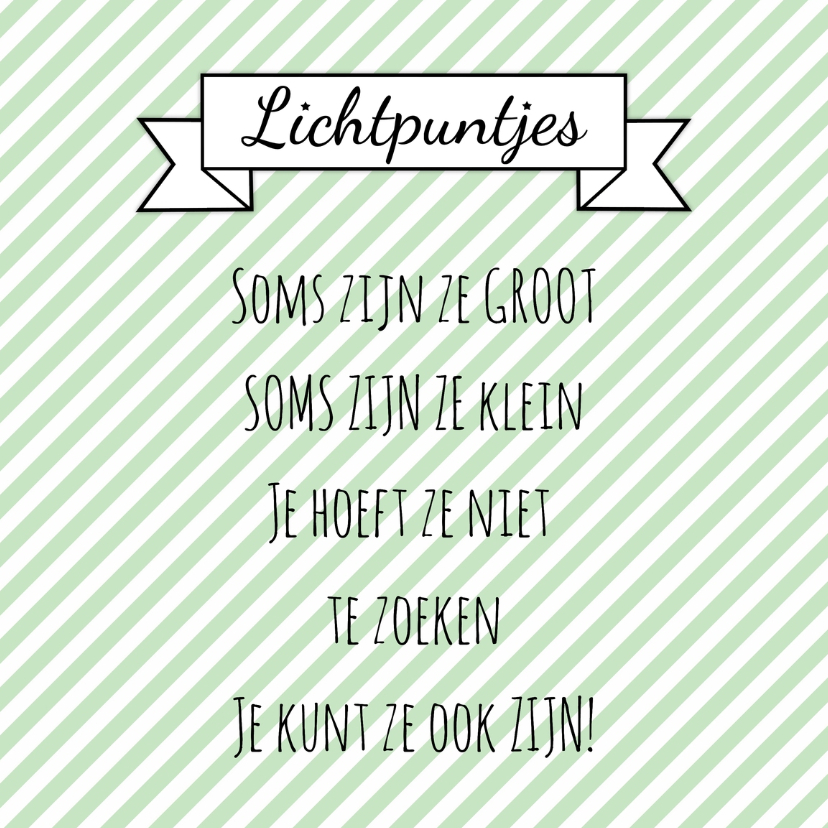Kaartje "Lichtpuntjes" - WW - Spreukenkaarten Spreukenkaarten - Kaartje "Lichtpuntjes" - WW