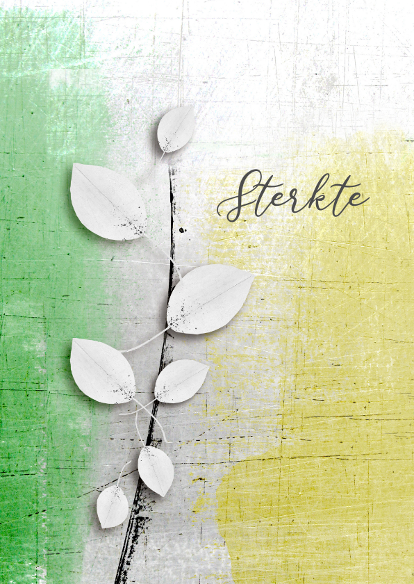Condoleancekaart abstract blad wit - Sterkte kaarten Sterkte kaarten - Condoleancekaart abstract blad wit