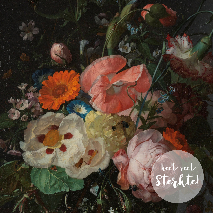 Sterkte kaarten - Een klassieke sterkte kaart met stijlvol bloemenschilderij